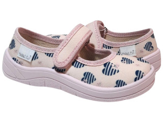 Аліна 24-30 пудра, пудрова підошва, сині серця