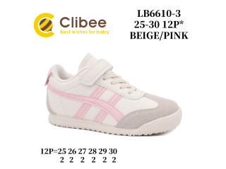 Кросівки дитячі Clibee LB6610 beige-pink 25-30