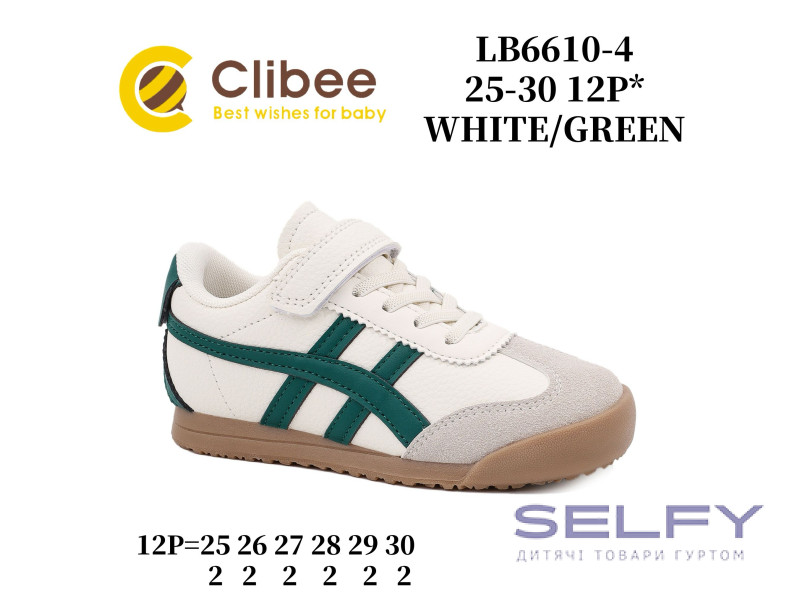 Кросівки дитячі Clibee LB6610-4 white-green 25-30, Фото 1