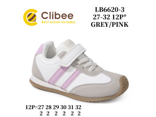 Кросівки дитячі Clibee LB6620 grey-pink 27-32