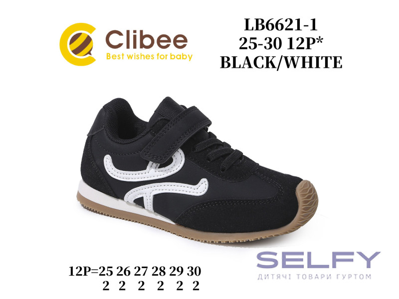 Кросівки дитячі Clibee LB6621 black-white 25-30, Фото 1