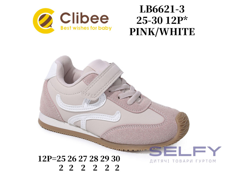 Кроссовки детские Clibee LB6621 pink-white 25-30, Фото 1