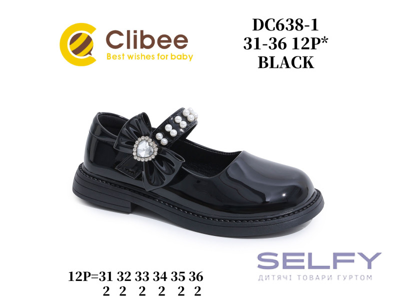 Туфлі Clibee DC638 black 31-36, Фото 1
