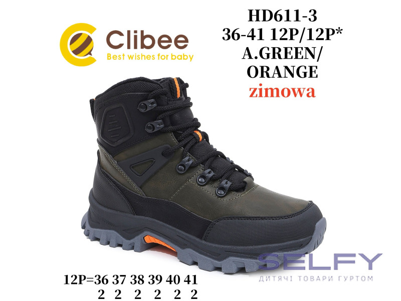 Черевики зимові Clibee HD611-3 a.green-orange 36-41, Фото 1