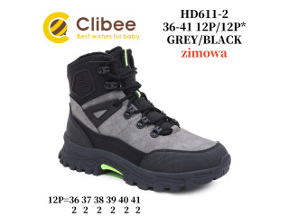 Черевики зимові Clibee HD611-2 grey-black 36-41 Черевики зимові Clibee HD611-2 grey-black 36-41