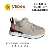 Кроссовки детские Clibee LB1131 khaki-red 25-30