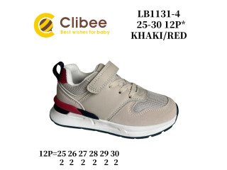Кросівки дитячі Clibee LB1131 khaki-red 25-30