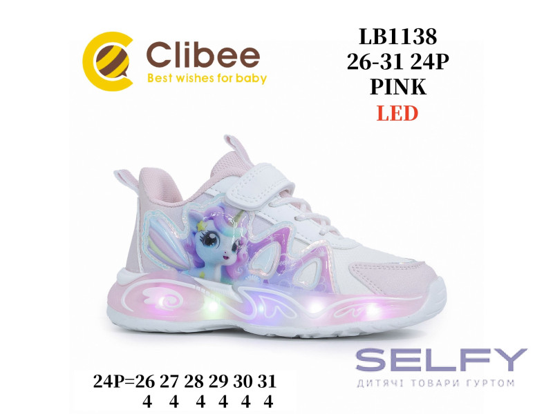 Кросівки дитячі Clibee LB1138 pink 26-31, Фото 1