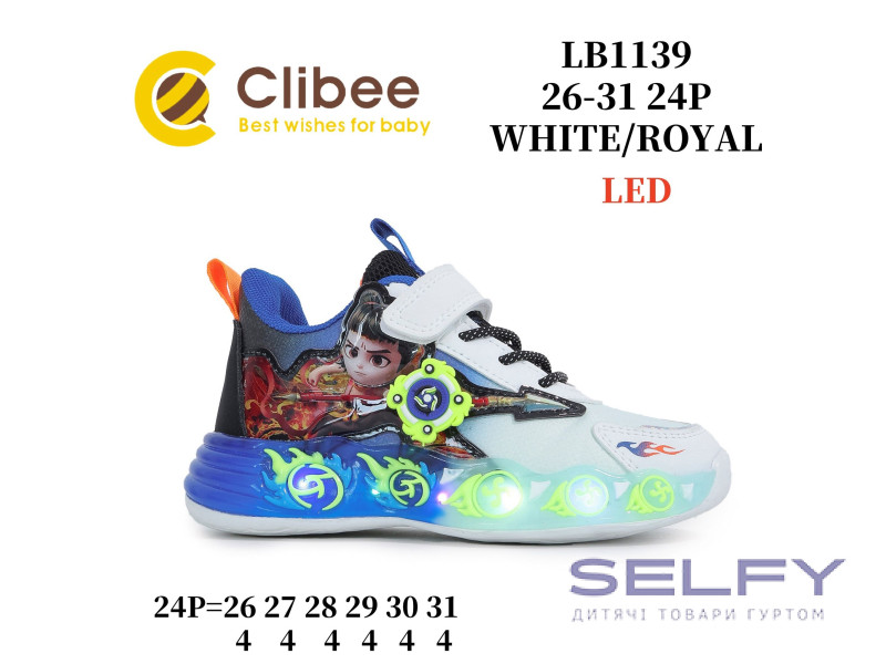 Кросівки дитячі Clibee LB1139 white-royal 26-31, Фото 1