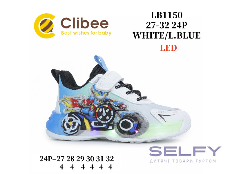 Кросівки дитячі Clibee LB1150 white-l.blue 27-32, Фото 1