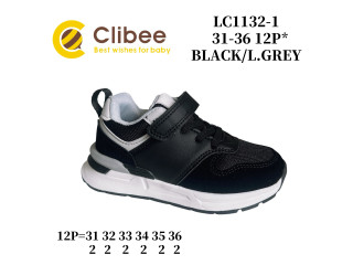 Кросівки дитячі Clibee LC1132 black-l.grey 31-36