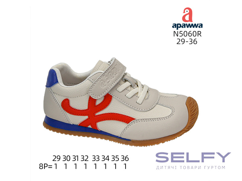 Кросівки дитячі Apawwa N5060R beige-red 29-36, Фото 1