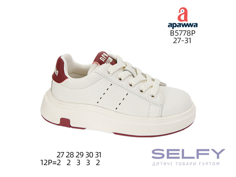 Кросівки дитячі Apawwa B5778P white-red 27-31, Фото 1