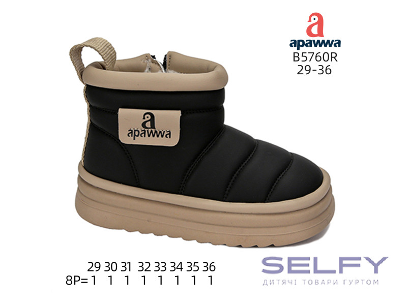 Уггі Apawwa B5760R black 29-36, Фото 1