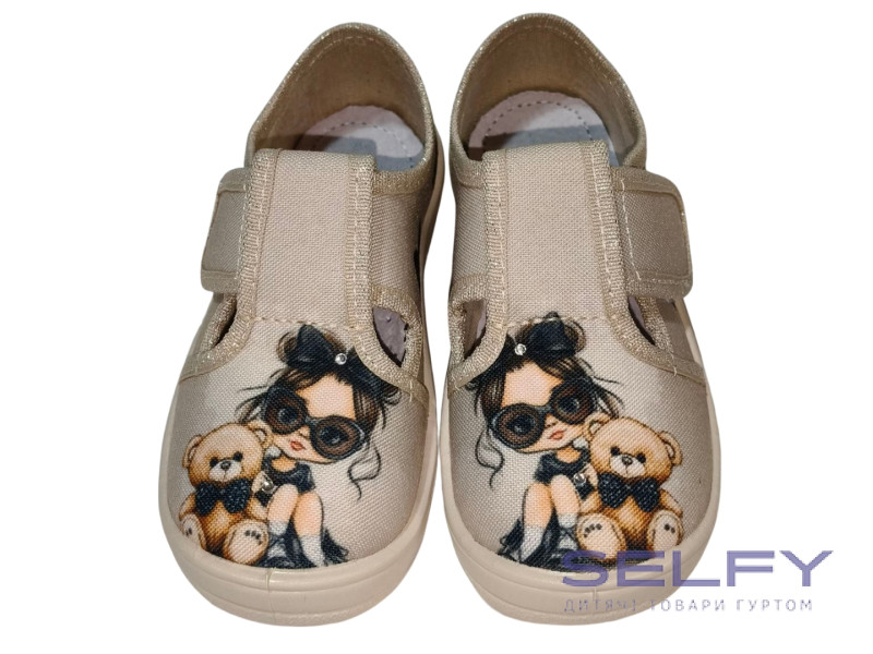 Галя 24-30 бежева, бежева підошва, дівчинка з ведмедиком, Фото 4