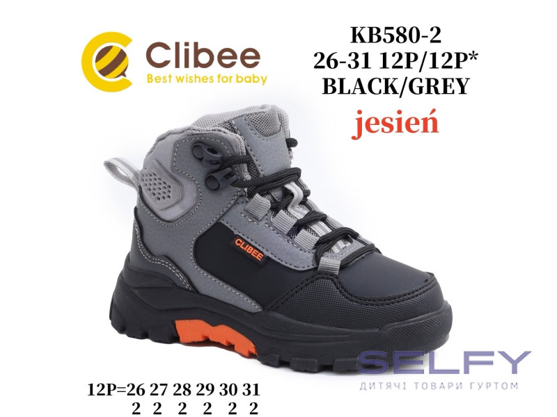 Черевики дитячі Clibee KB580 black-grey 26-31, Фото 1