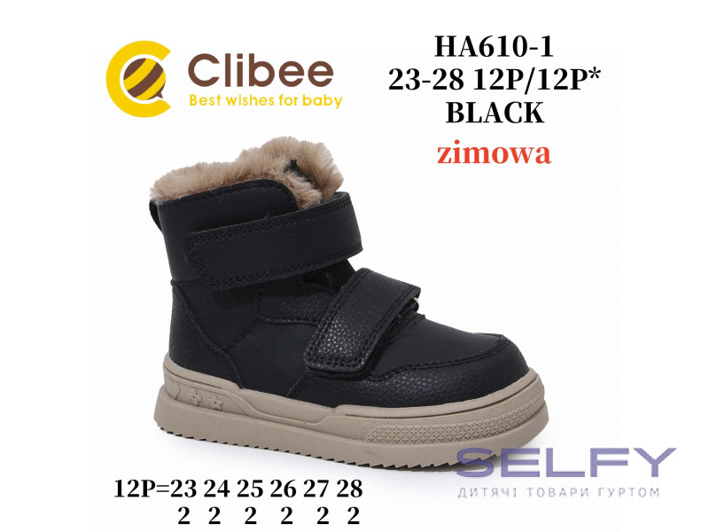 Черевики зимові Clibee HA610-1 black 23-28, Фото 1