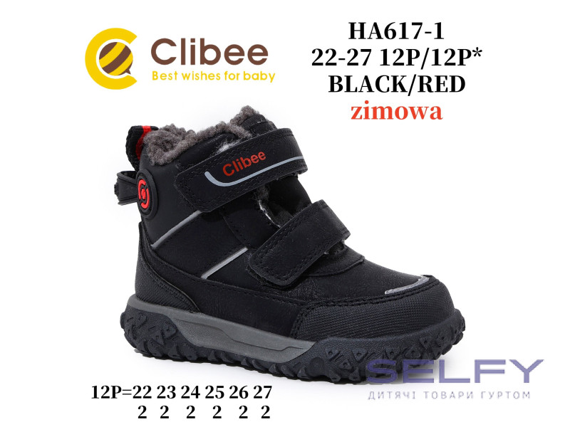 Черевики зимові Clibee HA617 black-red 22-27, Фото 1