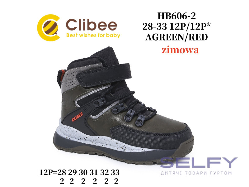 Черевики зимові Clibee HB606-2 a.green-red 28-33, Фото 1