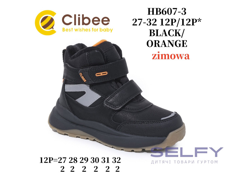 Черевики зимові Clibee HB607 black-orange 27-32, Фото 1