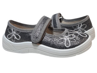 Аліна 25-29 сіра, сіра підошва, квіти