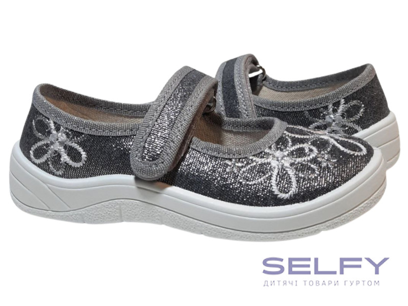 Алина 25-29 серая, серая подошва, цветы, Фото 1