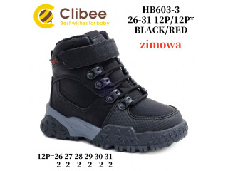 Черевики зимові Clibee HB603-3 black-red 26-31