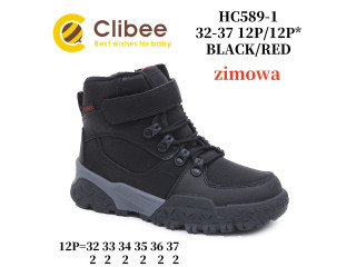 Черевики зимові Clibee HC589-1 black-red 32-37