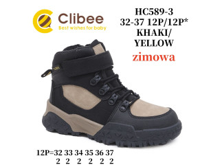 Черевики зимові Clibee HC589-3 khaki-yellow 32-37