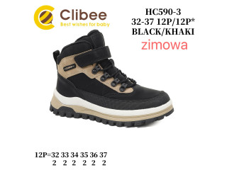 Черевики зимові Clibee HC590-3 black-khaki 32-37