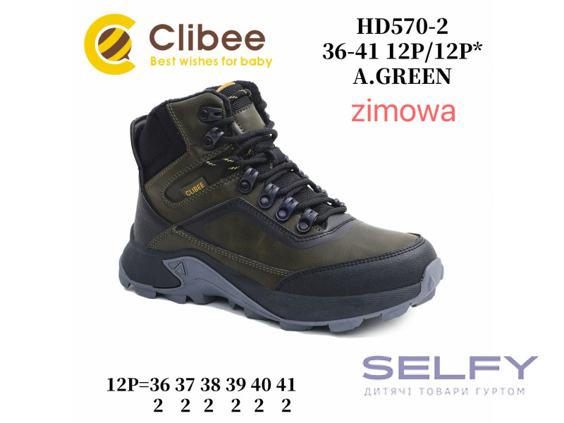 Ботинки зимние Clibee HD570-2 a.green 36-41, Фото 1