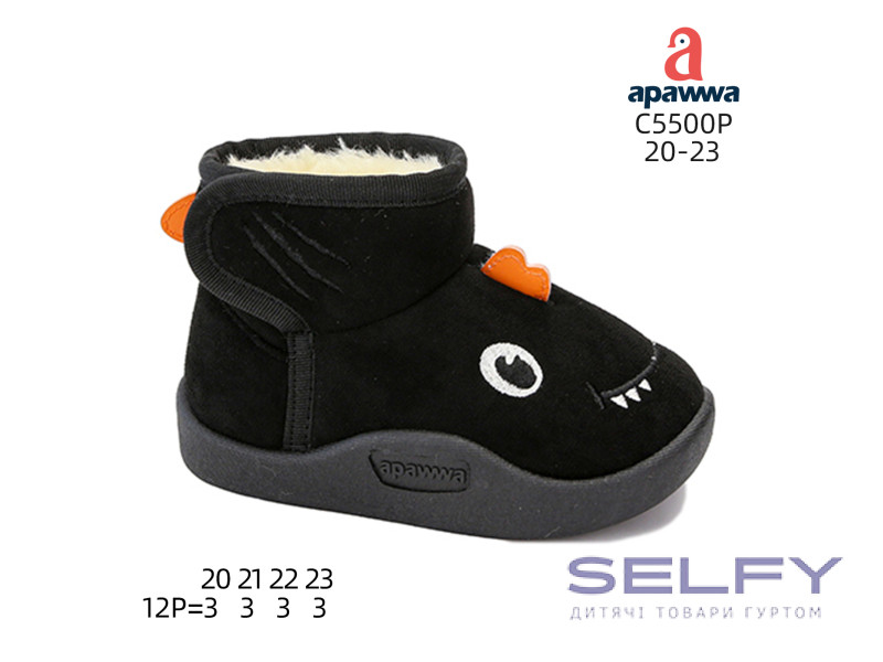 Уггі дитячі Apawwa C5500P black 20-23, Фото 1