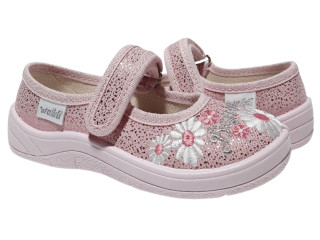 Алина 24-30 розовая, розовая подошва, цветы