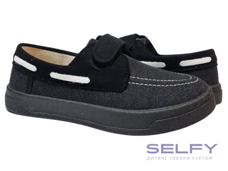 Топсайдер 30-35 черно-серая, черная подошва, Фото 1