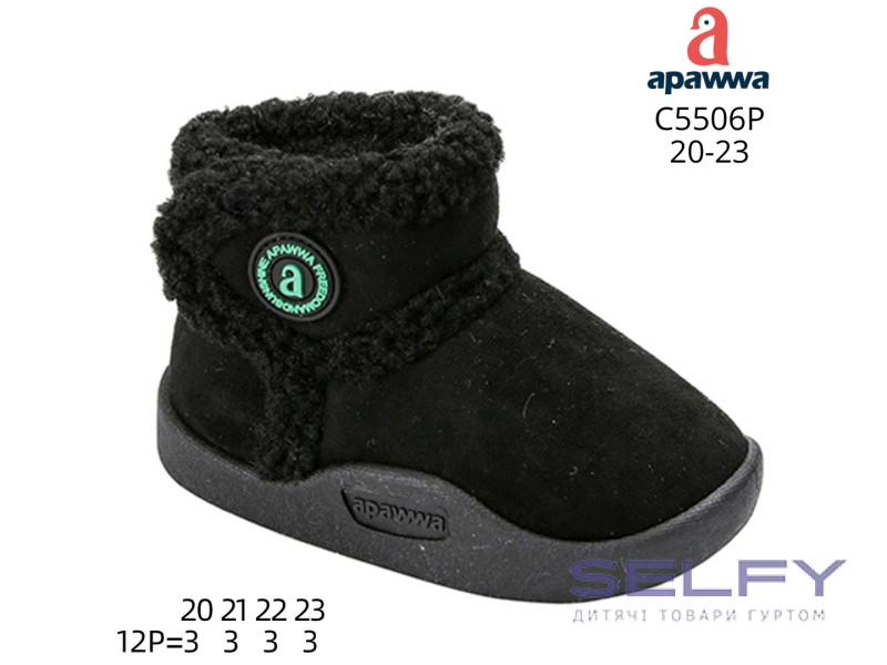 Уггі дитячі Apawwa C5506P black 20-23, Фото 1