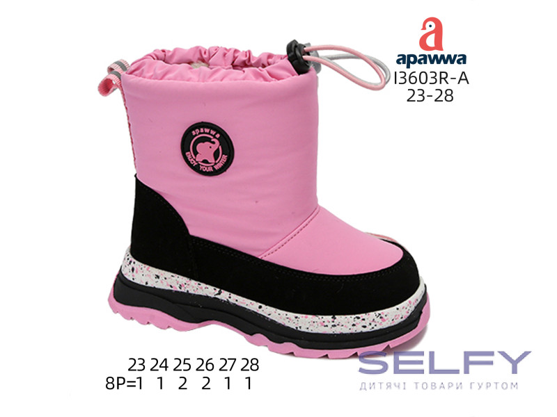 Дутики дитячі Apawwa I3603R-A black-fuchsia 23-28, Фото 1