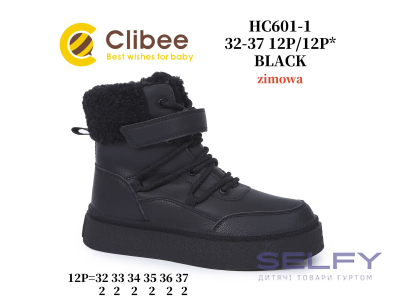 Черевики зимові Clibee HC601-1 black 32-37, Фото 1