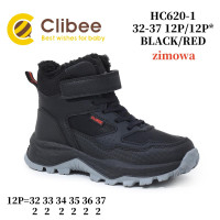 Черевики зимові Clibee HC620-1 black-red 32-37