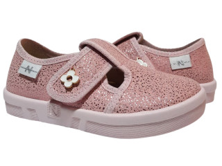 Merry 26-32 рожева, рожева підошва, брошка квітка