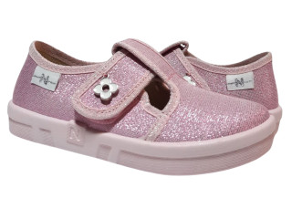 Merry 26-32 рожева, рожева підошва, брошка квітка