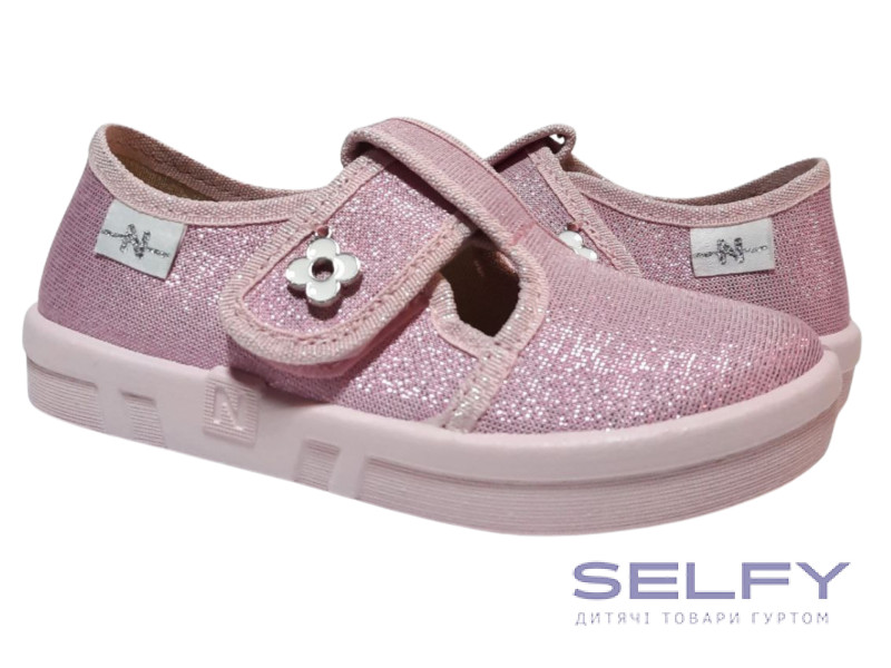 Merry 26-32 розовая, розовая подошва, брошь цветок, Фото 1