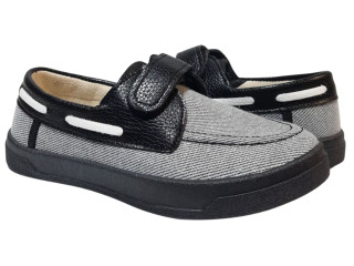 Топсайдер 30-35 черно-серый, черная подошва