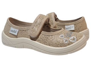 Алина 24-30 песочная, бежевая подошва, цветы.