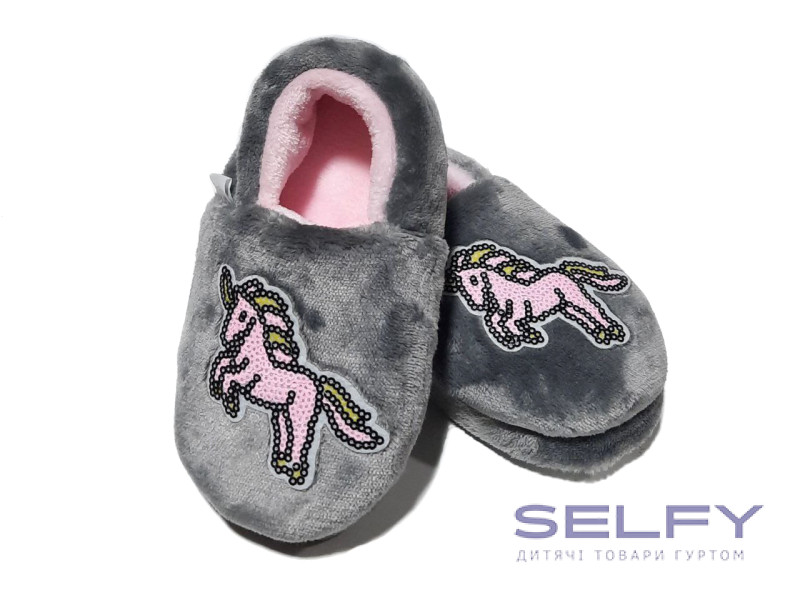 Тапочки Memory Waldi Home 24-33 серые, единорог по-размерно, Фото 1