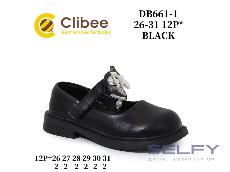 Туфлі Clibee DB661-1 black 26-31, Фото 1