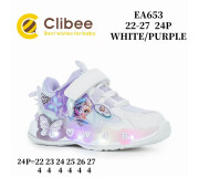 Кросівки дитячі Clibee EA653 white-purple LED 22-27