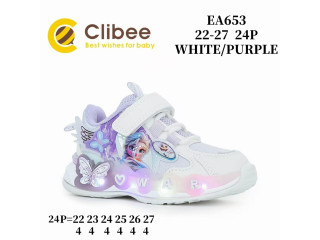 Кросівки дитячі Clibee EA653 white-purple LED 22-27