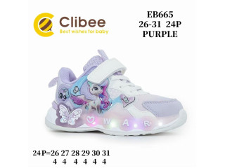 Кросівки дитячі Clibee EB665 purple LED 26-31