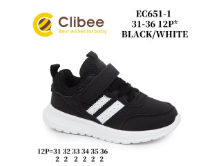 Кроссовки детские Clibee EC651-1 black-white 31-36