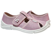 Paola 31 розмір, рожева, рожева підошва, брошка квітка